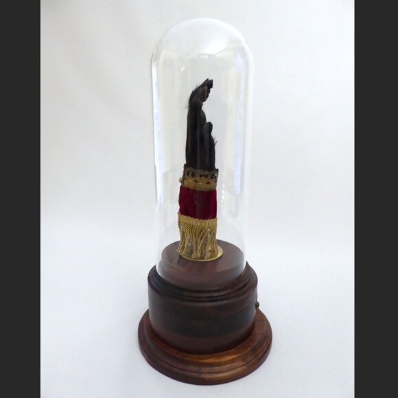 16” REAL TAXIDERMY “CURSED” MONKEY PAW HAND IN GLASS DOME DISPLAY BASE ODDITY - Picture 2 of 15